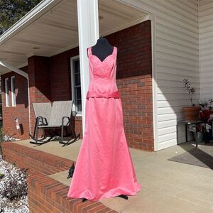 Impression Women's Pink Beaded Satin Formal Gown Dress Size 12 NWT